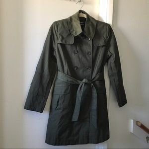 DKNY trench coat, olive green